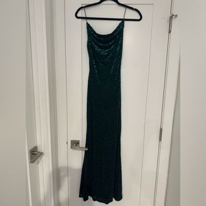 Green leopard print dress runway the label
